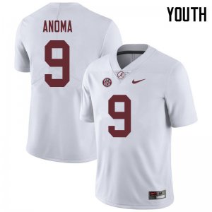 NCAA Youth Alabama Crimson Tide #9 Eyabi Anoma Stitched College 2018 Nike Authentic White Football Jersey LX17R13TX
